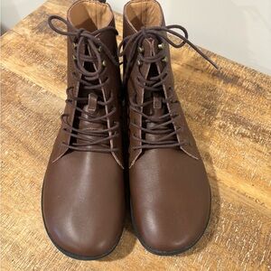 Barefoot Style Brown Lace-Up Boots for Women